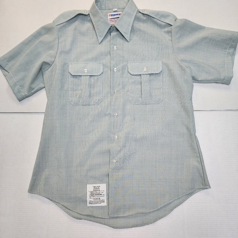 Propper Tactical Men's Size 17.5 Green Shirt Sleeve Tapered Body Shirt
